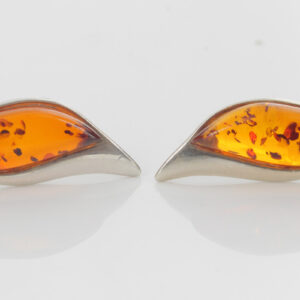 Elegant Italian Made Baltic Amber Handmade Stud Earrings 925 Silver ST0064 RRP£30!!!