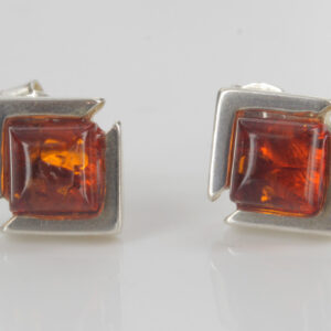 Modern German Baltic Amber Handmade Stud Earrings 925 Silver ST0063 RRP£17!!!