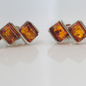 Elegant Handmade German Baltic Amber Stud Earrings 925 Silver ST0056 RRP£30!!!