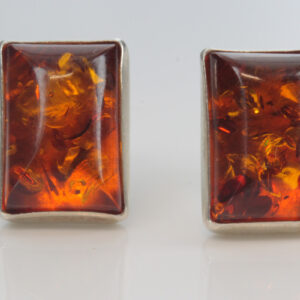 GERMAN BALTIC AMBER HANDMADE MODERN STUD EARRINGS 925 SILVER ST0053 RRP£29!!!