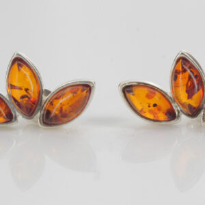 Unusual German Baltic Amber Handmade Stud Earrings 925 Silver ST0070 RRP£29!!!