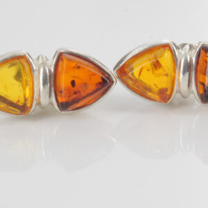 Modern German Baltic Amber Handmade Stud Earrings 925 Silver ST0071 RRP£28!!!
