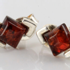 Classic German Baltic Amber Handmade Stud Earrings 925 Silver Stud ST0023 RRP£12!!!