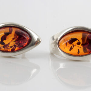 Classic German Baltic Amber Handmade Stud Earrings 925 Silver ST0028 RRP£49!!!