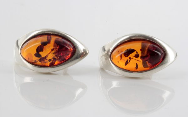 Classic German Baltic Amber Handmade Stud Earrings 925 Silver ST0028 RRP£49!!!