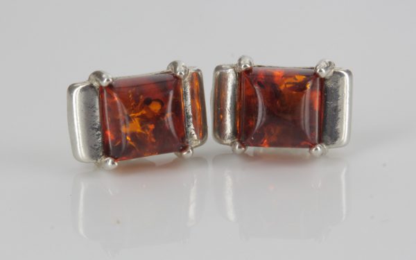 Modern German Baltic Amber Handmade Stud Earrings 925 Silver Stud ST0029 RRP£20!!!