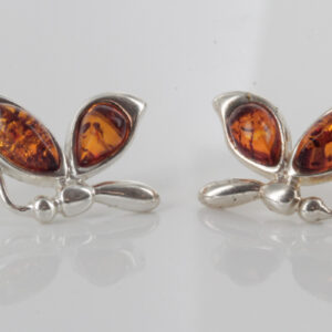 Unique German Baltic Amber Handmade Stud Earrings 925 Silver ST0027 RRP£30!!!