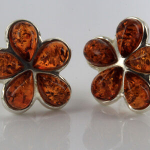 Elegant German Baltic Amber Handmade Stud Earrings 925 Silver ST0024 RRP£28!!!