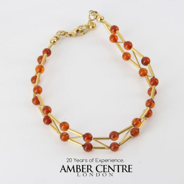 ITALIAN MADE UNIQUE GERMAN BALTIC AMBER BRACELET IN 18CT solid GOLD -GBR102 RRP£1450!!!