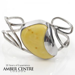 German Made Butterscotch Antique Baltic Amber Bangle Solid 925 Sterling SILVER –BAN088 RRP£695!!!