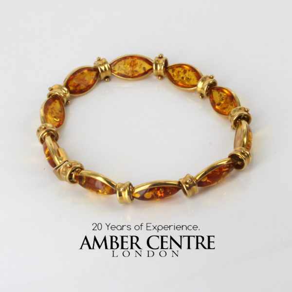 ITALIAN HANDMADE UNIQUE GERMAN BALTIC AMBER BRACELET IN 18CT solid GOLD -GBR106 RRP£2500!!!