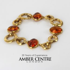 ITALIAN HANDMADE UNIQUE GERMAN BALTIC AMBER BRACELET IN 18CT solid GOLD -GBR105 RRP£3500!!!