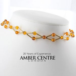 Italian Handmade German Amber Necklace/Choker in 18ct solid Gold GN0106 RRP£1950!!!