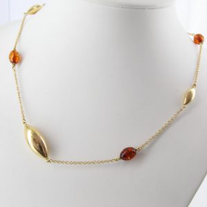 Italian Handmade German Amber Necklace in 18ct solid Gold Setting GN0102 RRP1750!!!