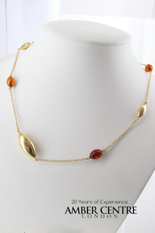 Italian Handmade German Amber Necklace in 18ct solid Gold Setting GN0102 RRP1750!!!
