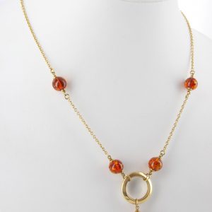 Italian Handmade Unique German Amber Necklace in 18ct solid Gold Setting GN0103 RRP£1250!!!