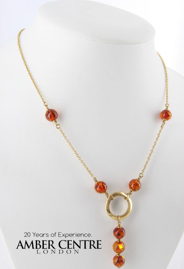 Italian Handmade Unique German Amber Necklace in 18ct solid Gold Setting GN0103 RRP£1250!!!