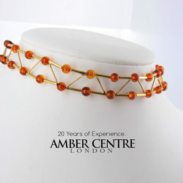 Italian Handmade German Amber Choker Necklace in 18ct solid Gold GN0105 RRP£1950!!!