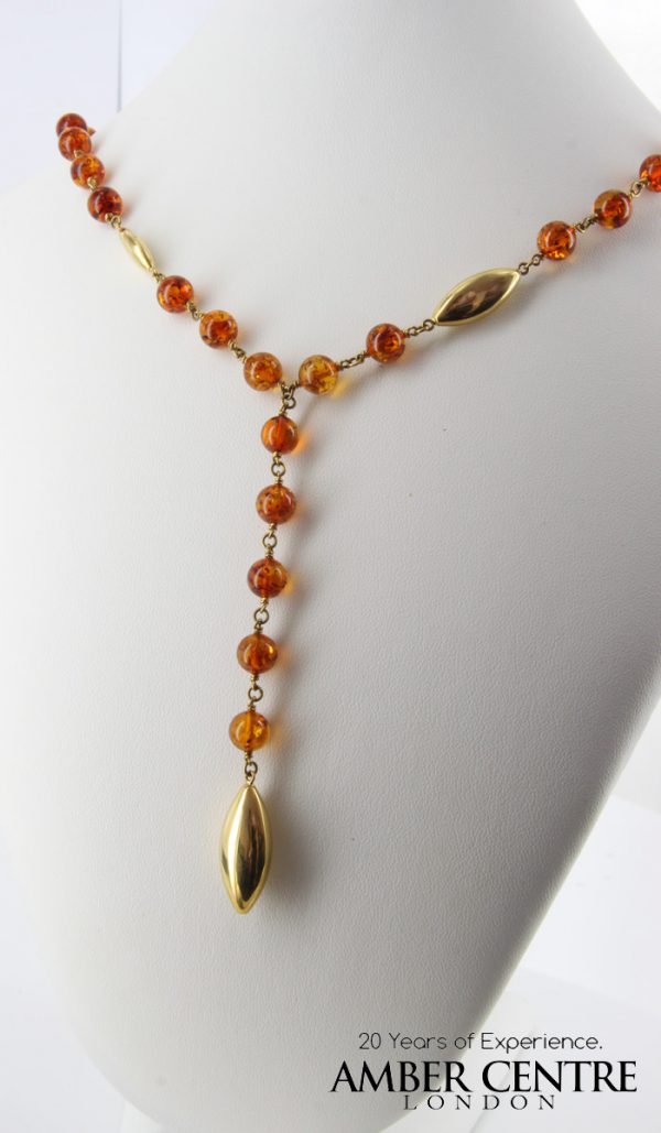 Italian Handmade German Amber Necklace in 18ct solid Gold Setting GN0101 RRP£3500!!!
