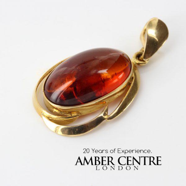 Italian Handcrafted 18ct solid Gold Pendant with German Baltic Amber GP0989 RRP£495!!!