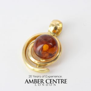 Italian Handcrafted 18ct solid Gold Pendant with German Amber GP0998 RRP£275!!!