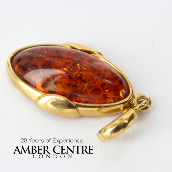 Italian Made Handcrafted 18ct Gold Pendant with German Amber GP0988 RRP£525!!!