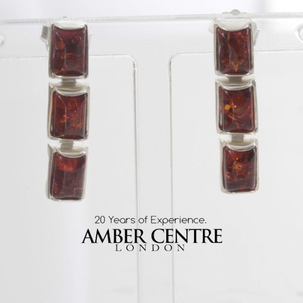 German Baltic Amber Handmade Elegant Earrings 925 Silver E0012 RRP£45!!!