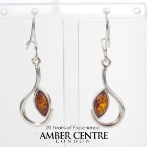 Italian Style Handmade German Baltic Amber Earrings 925 Silver E0014 RRP £25!!!