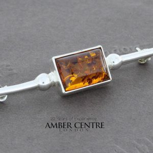 Amber Brooch German Baltic Amber 925 silver unique handmade - BD0113 RRP£40!!!