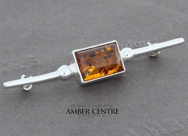 Amber Brooch German Baltic Amber 925 silver unique handmade - BD0113 RRP£40!!!