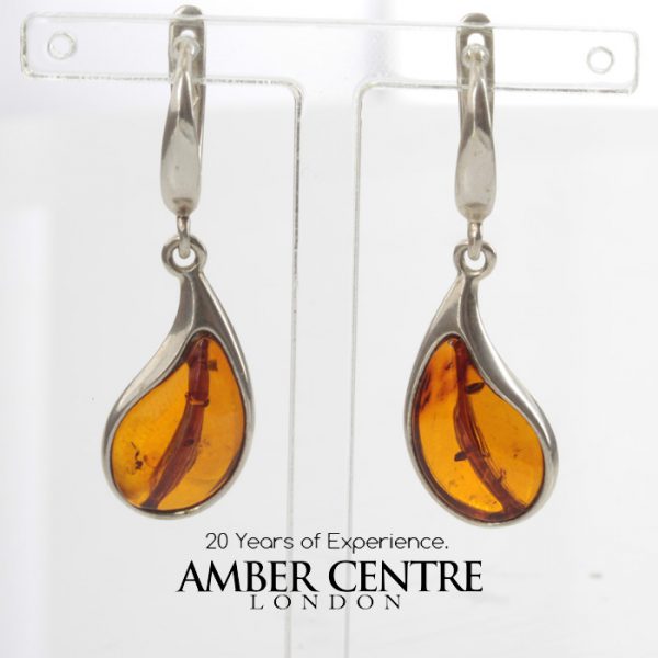 Italian Handmade German Baltic Amber Sterling Silver Earrings E0016 RRP£45!!!