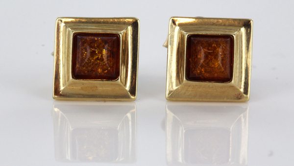 Italian Made Unique German Baltic Amber Studs In 9ct solid Gold GS0028 RRP£135!!!