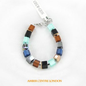German Coeur de Lion Handmade Glass & Haematite Cubes Bracelet - 4689/0711 30 RRP£90!!!