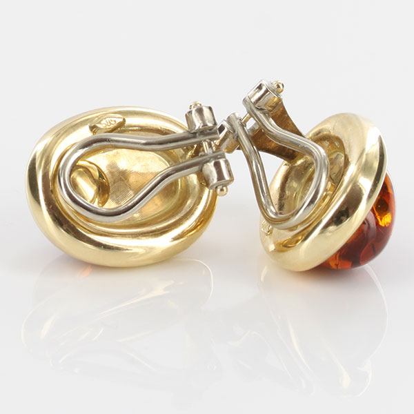Italian Hand Made Unique German Baltic Amber Clip On Earrings In 14 Ct Gold - GCL0516 RRP£825!!!