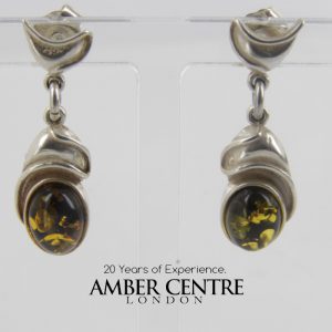 Italian Style German Handmade Baltic Amber 925 Silver Earrings E0083 RRP£35!!!