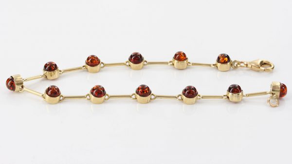 ITALIAN HANDMADE GERMAN BALTIC AMBER BRACELET IN 9CT solid GOLD GBR079-RRP£550!!!