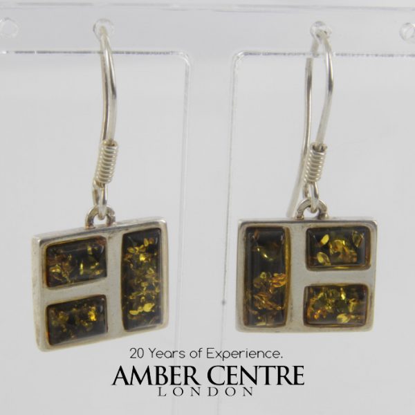 Italian Style German Handmade Baltic Amber 925 Silver Earrings E0086 RRP£50!!!