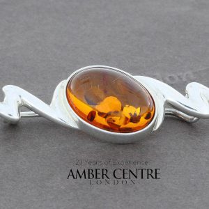 Amber Brooch German Baltic Amber 925 silver unique handmade - BD0112 RRP£35!!!