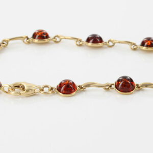 ITALIAN HANDMADE GERMAN BALTIC AMBER BRACELET IN 9CT solid GOLD GBR042-RRP£550!!!