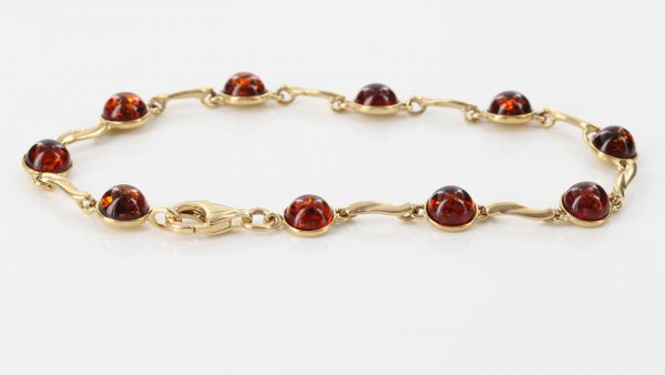 ITALIAN HANDMADE GERMAN BALTIC AMBER BRACELET IN 9CT solid GOLD GBR042-RRP£550!!!