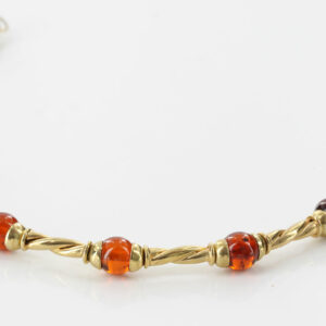 ITALIAN HANDMADE GERMAN BALTIC AMBER BRACELET IN 9CT solid GOLD GBR021-RRP£600!!!