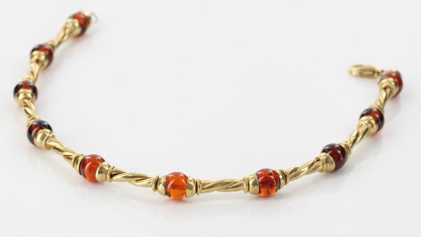 ITALIAN HANDMADE GERMAN BALTIC AMBER BRACELET IN 9CT solid GOLD GBR021-RRP£600!!!