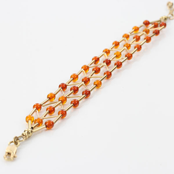 ITALIAN HANDMADE GERMAN BALTIC AMBER BRACELET IN 9CT solid GOLD GBR022-RRP£700!!!