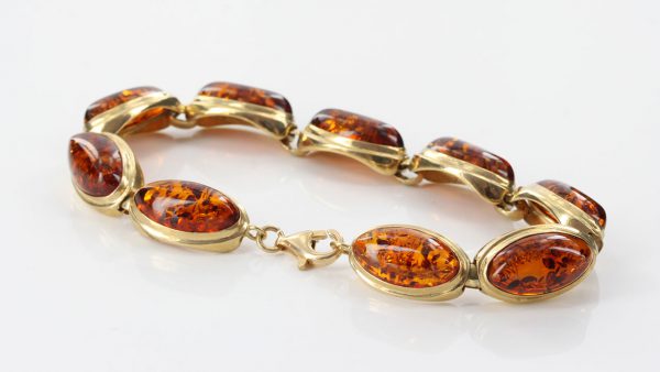 ITALIAN HANDMADE GERMAN BALTIC AMBER BRACELET IN 9CT solid GOLD GBR030-RRP£1750!!!