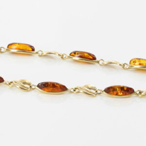 ITALIAN HANDMADE GERMAN BALTIC AMBER BRACELET IN 9CT solid GOLD GBR077-RRP£495!!!