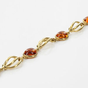 ITALIAN HANDMADE GERMAN BALTIC AMBER BRACELET IN 9CT solid GOLD GBR011-RRP£800!!!