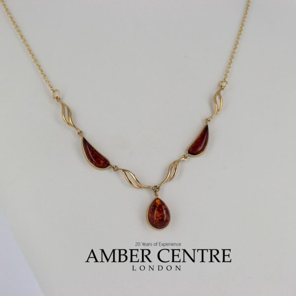 Italian Handmade German Baltic Amber Necklace in 9ct Gold- GN0019 RRP£625!!!