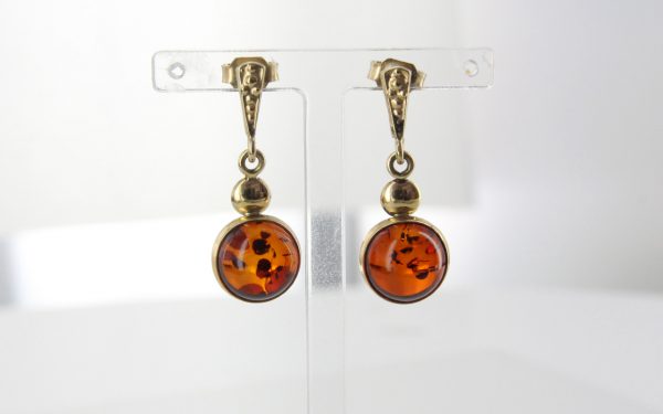 Italian Handmade Unique German Baltic Amber in 9ct Gold Drop Earrings GE0042 RRP£225!!!