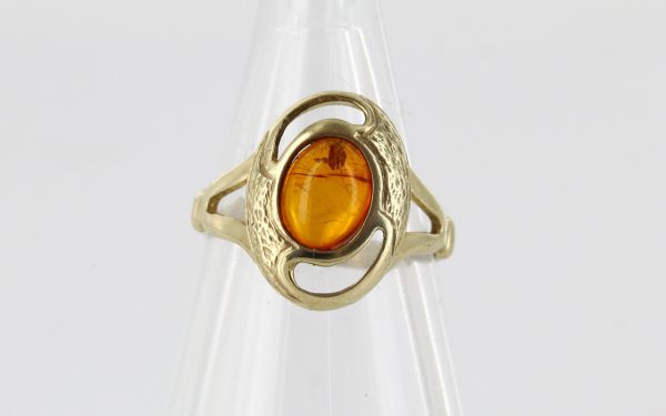 Italian Unique Handmade German Baltic Amber Ring in 9ct solid Gold- GR0209 RRP £250!!!