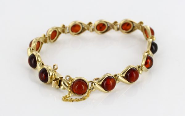 Italian Handmade "Kiss" German Baltic Amber Bracelet 9ct solid Gold GBR100 RRP£1250!!!